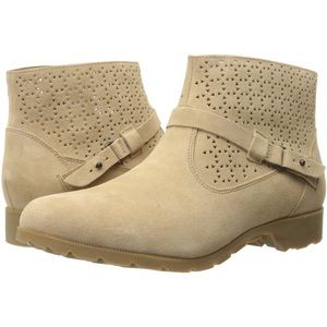 Teva Boho De La Vina Suede Perforated Ankle Boots Tan